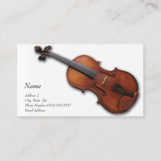 Violin Viola Visitekaartje voor de Violin Site (Voorkant)