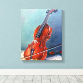 Violín/Violin Canvas Afdruk (Insitu (Houten vloer))