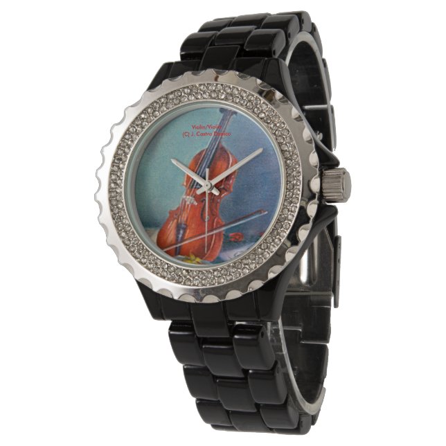 Violín/Violin Horloge (Gekanteld)