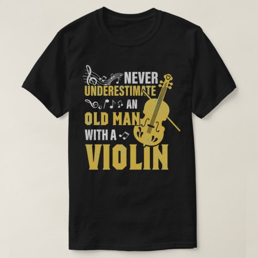 Violin Violinist father grootpa T-shirt (Design voorkant)