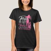 Violin Violinist Jesus Faith Christelijk met Jezus T-shirt (Voorkant)