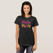 Violin Violinist Mom Cheetah Leopard Violin Mom T-shirt (Voorkant volledig)