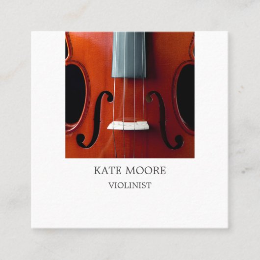 Violin Violinist Musicus Vierkante Visitekaartje (Voorkant)