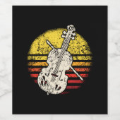 Violin Violinist Retro  Wijn Etiket (Enkel label)