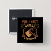 Violin - Violinistische behoeften chocolade Vierkante Button 5,1 Cm (Voorkant /achterkant)