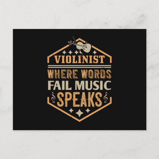 Violin - waar woorden niet goed praten briefkaart (Voorkant)