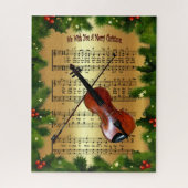 Violin ~ "We wensen je een prettig kerstfeest" ~ Legpuzzel (Verticaal)