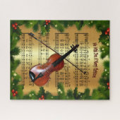 Violin ~ "We wensen je een prettig kerstfeest" ~ Legpuzzel (Horizontaal)