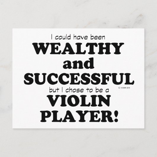 Violin Wealthy & Succesvol Briefkaart (Voorkant)