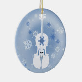 Violin Winter Kerstversiering Keramisch Ornament (Rechts)
