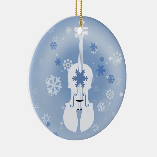 Violin Winter Kerstversiering Keramisch Ornament (Rechts)