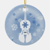 Violin Winter Kerstversiering Keramisch Ornament (Voorkant)