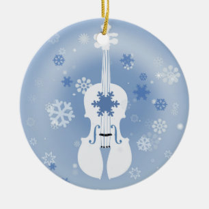 Violin Winter Kerstversiering Keramisch Ornament