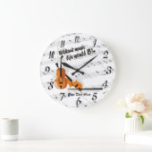 Violin - Without Music Life Would B Flat Clock Grote Klok (Huis)