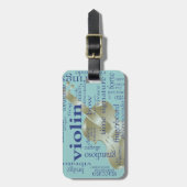 Violin Words Bagagelabel (Voorkant verticaal)