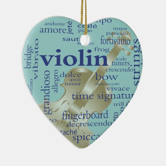 Violin Words Keramisch Ornament (Rechts)
