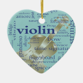 Violin Words Keramisch Ornament