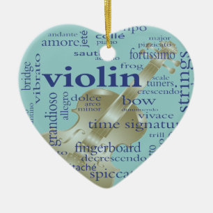 Violin Words Keramisch Ornament