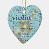 Violin Words Keramisch Ornament (Links)