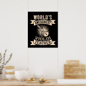 Violin World's Awesomest Violin Teacher Poster (Keuken)