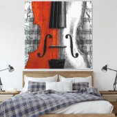 Violin Wrapped Canvas Afdruk (Insitu (Slaapkamer))