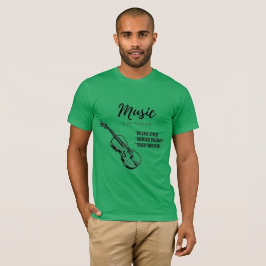 violine muziek t-shirt (Voorkant volledig)