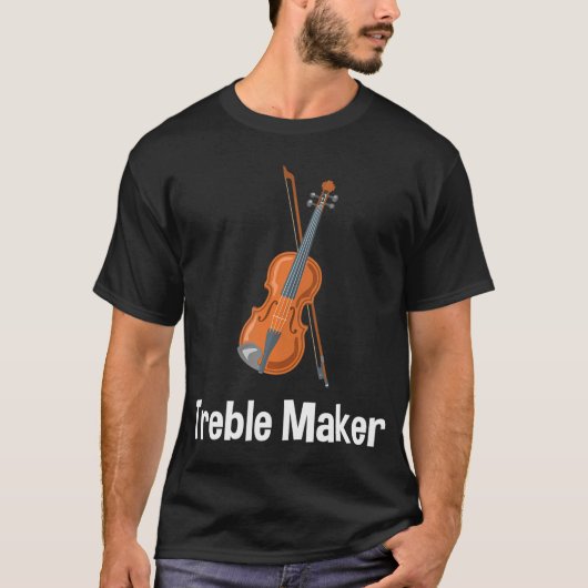 Violinis Treble Maker Viool met strik T-shirt (Voorkant)