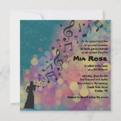 VIOLINIST Bat Bar Mitzvah Uitnodiging (Voorkant)