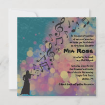 VIOLINIST Bat Bar Mitzvah Uitnodiging