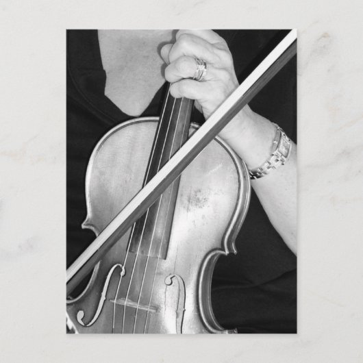 Violinist bij Rest Briefkaart (Voorkant)