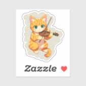 violinist cat sticker (Vel)