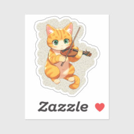 violinist cat sticker