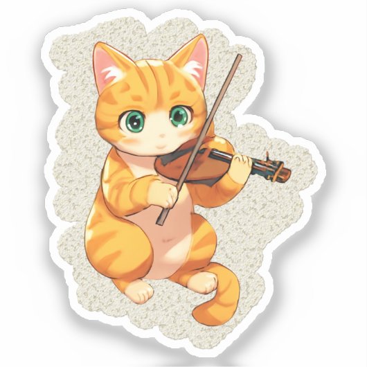 violinist cat sticker (Voorkant)