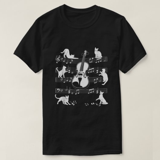 Violinist Cats for Cat loving Violin player  T-shirt (Design voorkant)