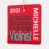 Violinist Extraordinaire CUSTOM Keramisch Ornament (Links)