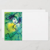 VIOLINIST GESLOTEN IN DE GROENE Venetiaanse carnav Briefpapier (Voorkant / Achterkant)