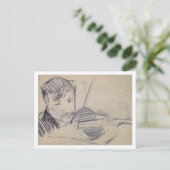 Violinist gezien van het voorste Van Gogh Fine Art Briefkaart (Staand voorkant)