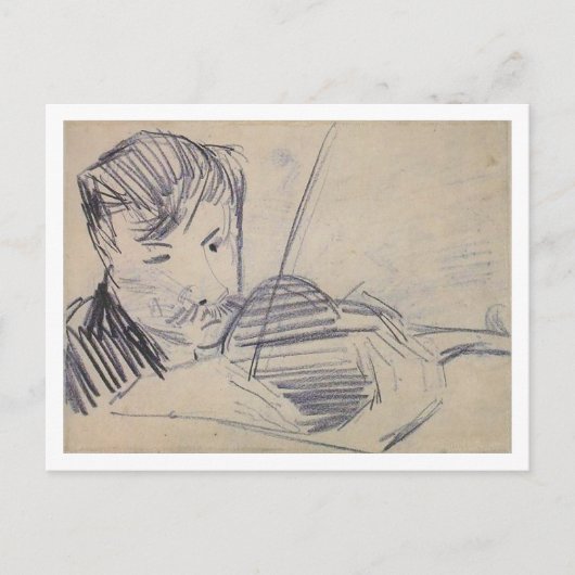 Violinist gezien van het voorste Van Gogh Fine Art Briefkaart (Voorkant)