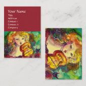 VIOLINIST GIRL, VIOLIN EN CAT VISITEKAARTJE (Voorkant / Achterkant)