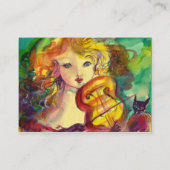 VIOLINIST GIRL, VIOLIN EN CAT VISITEKAARTJE (Achterkant)