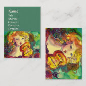 VIOLINIST GIRL, VIOLIN EN CAT VISITEKAARTJE (Voorkant / Achterkant)