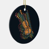 Violinist Holiday Fiddle Keramisch Ornament (Rechts)