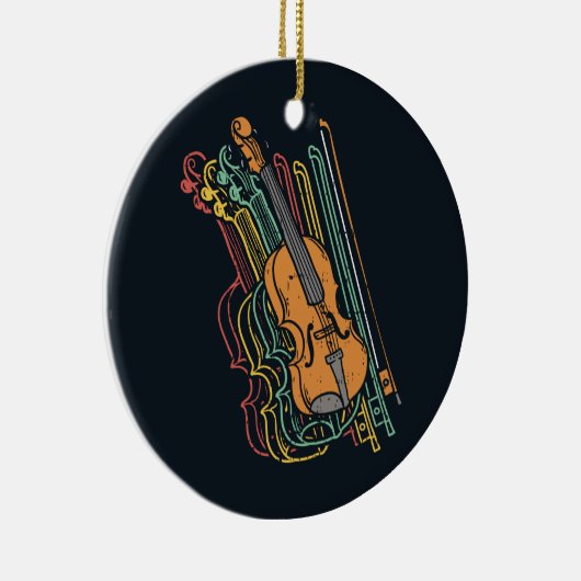 Violinist Holiday  Fiddle Keramisch Ornament (Rechts)
