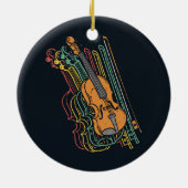 Violinist Holiday Fiddle Keramisch Ornament (Achterkant)