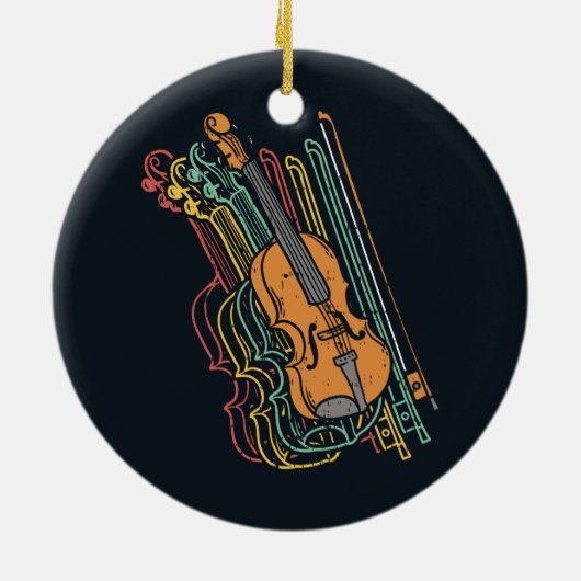 Violinist Holiday  Fiddle Keramisch Ornament (Achterkant)