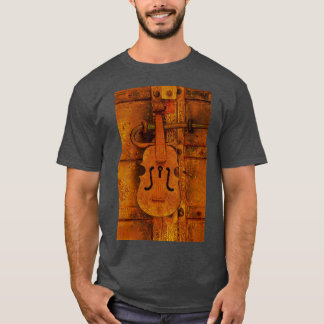 Violinist house Violin shaped rusty old door lock T-shirt