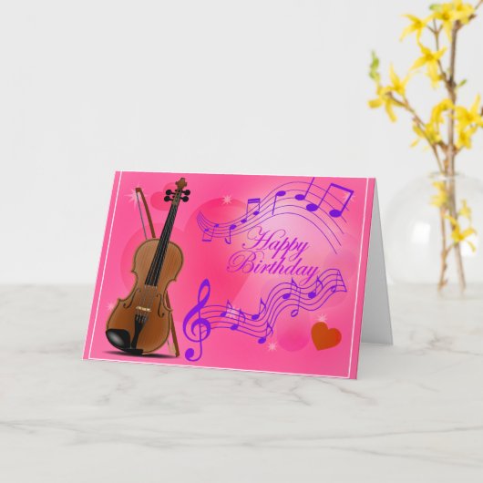 Violinist Kaart (Gele Bloem)