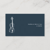 Violinist Navy Blue Elegant Script Music Teacher Visitekaartje (Achterkant)