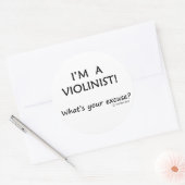 Violinist Pardon Ronde Sticker (Envelop)