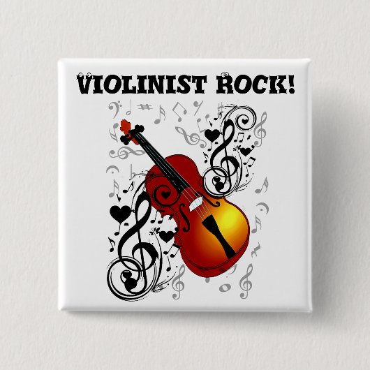 Violinist, Rock the House_ Vierkante Button 5,1 Cm (Voorkant)